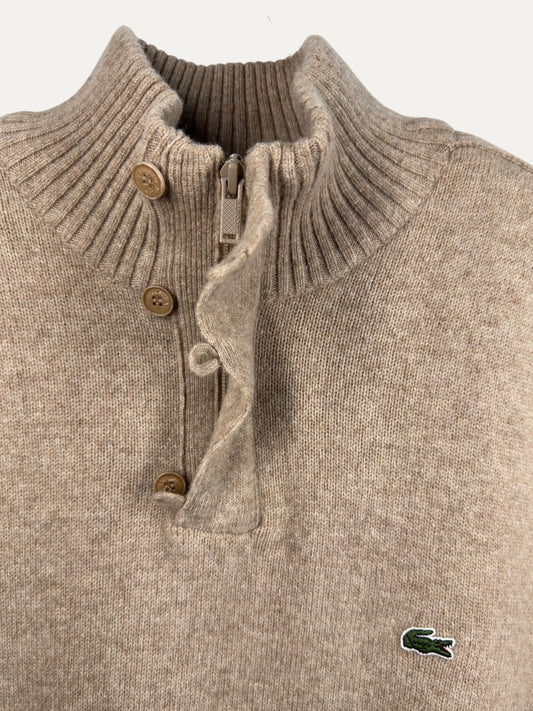Vintage Lacoste Sweater in beige, unisex, size XXL – second-hand