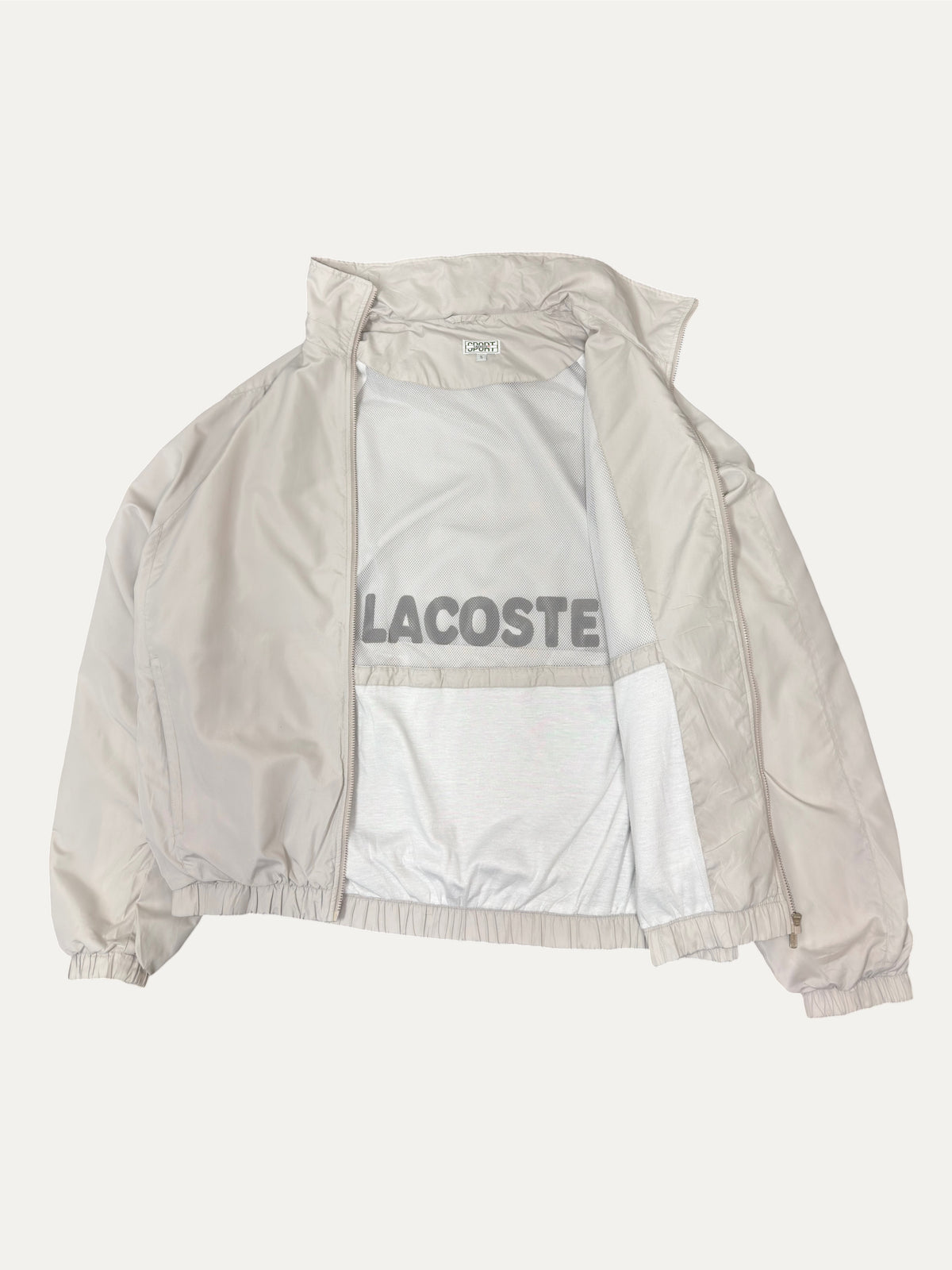Vintage Lacoste Jacket in beige, men's, size L – second-hand