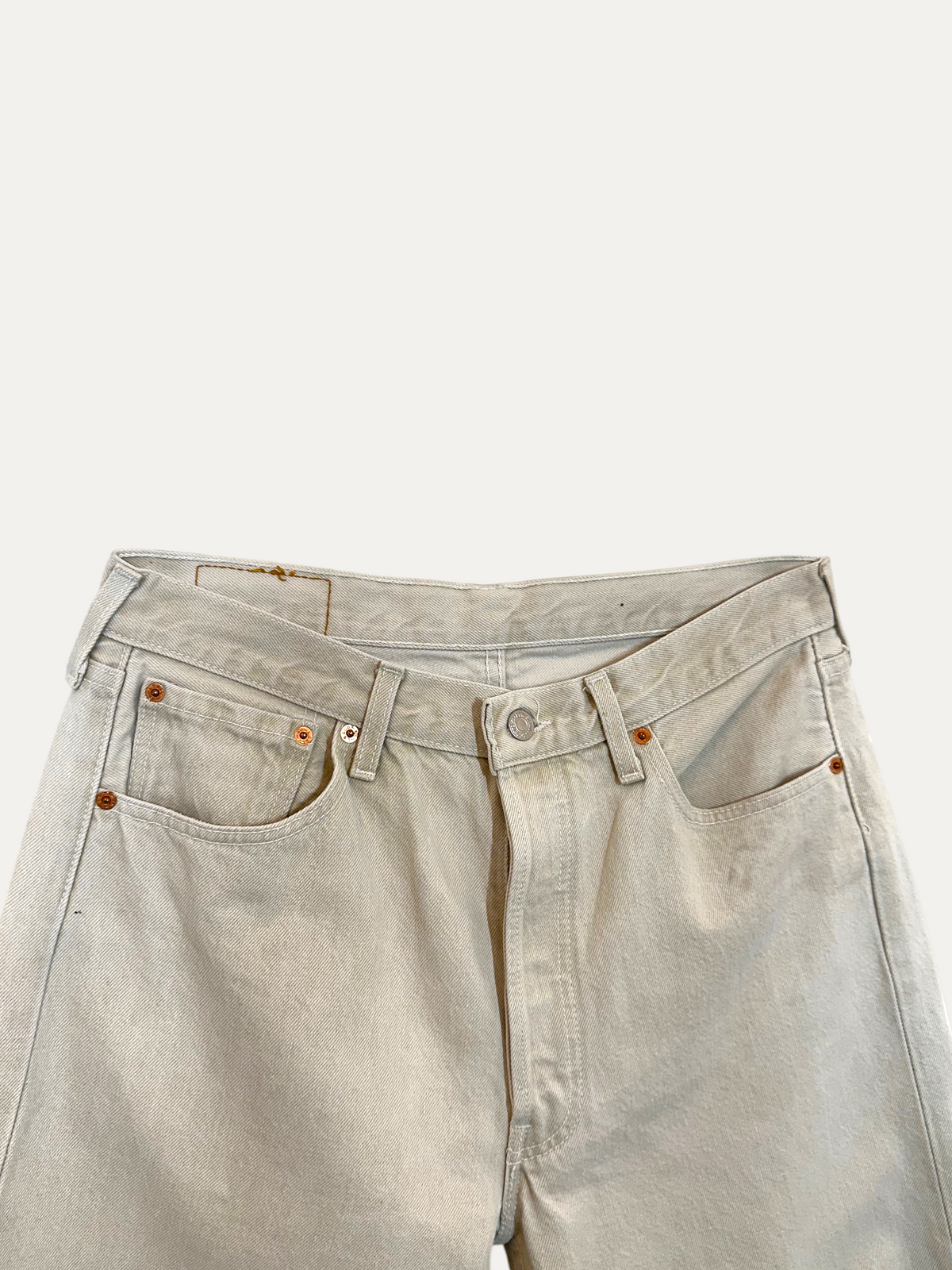 Vintage Levi's 501 Straight Jeans in beige, unisex, size W34 L36 – second-hand