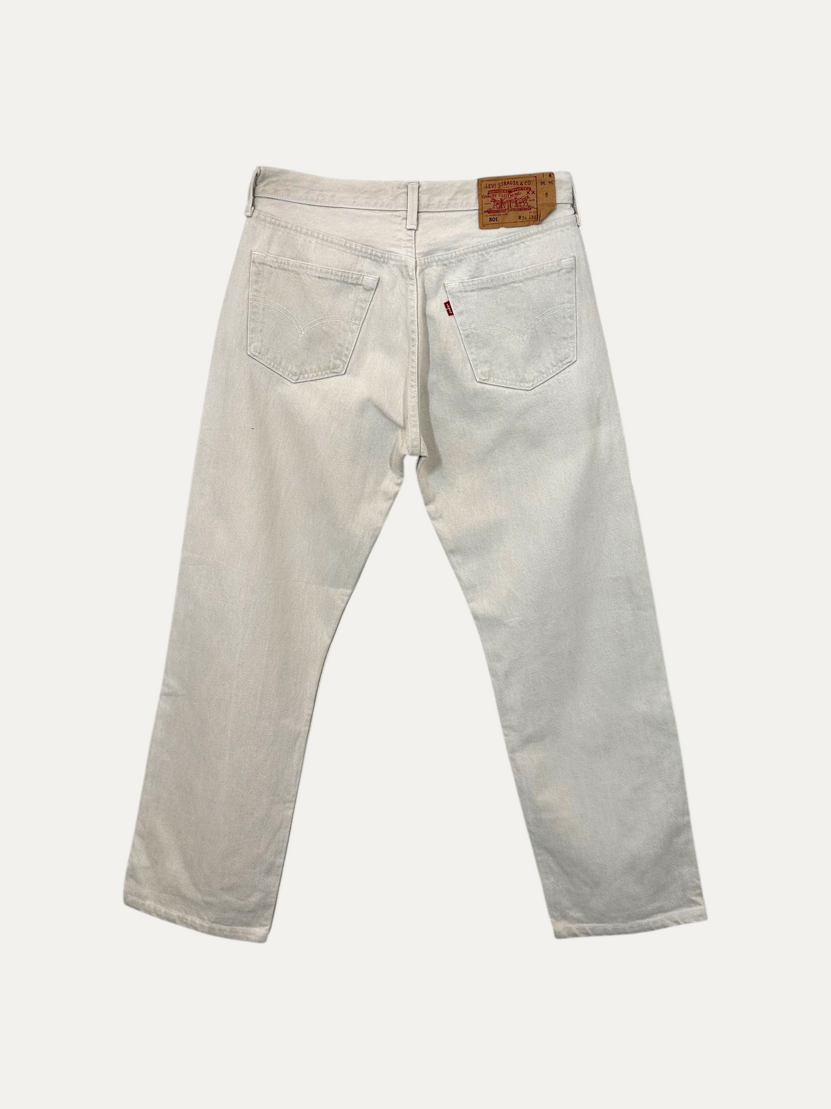 Vintage Levi's 501 Straight Jeans in beige, unisex, size W34 L36 – second-hand
