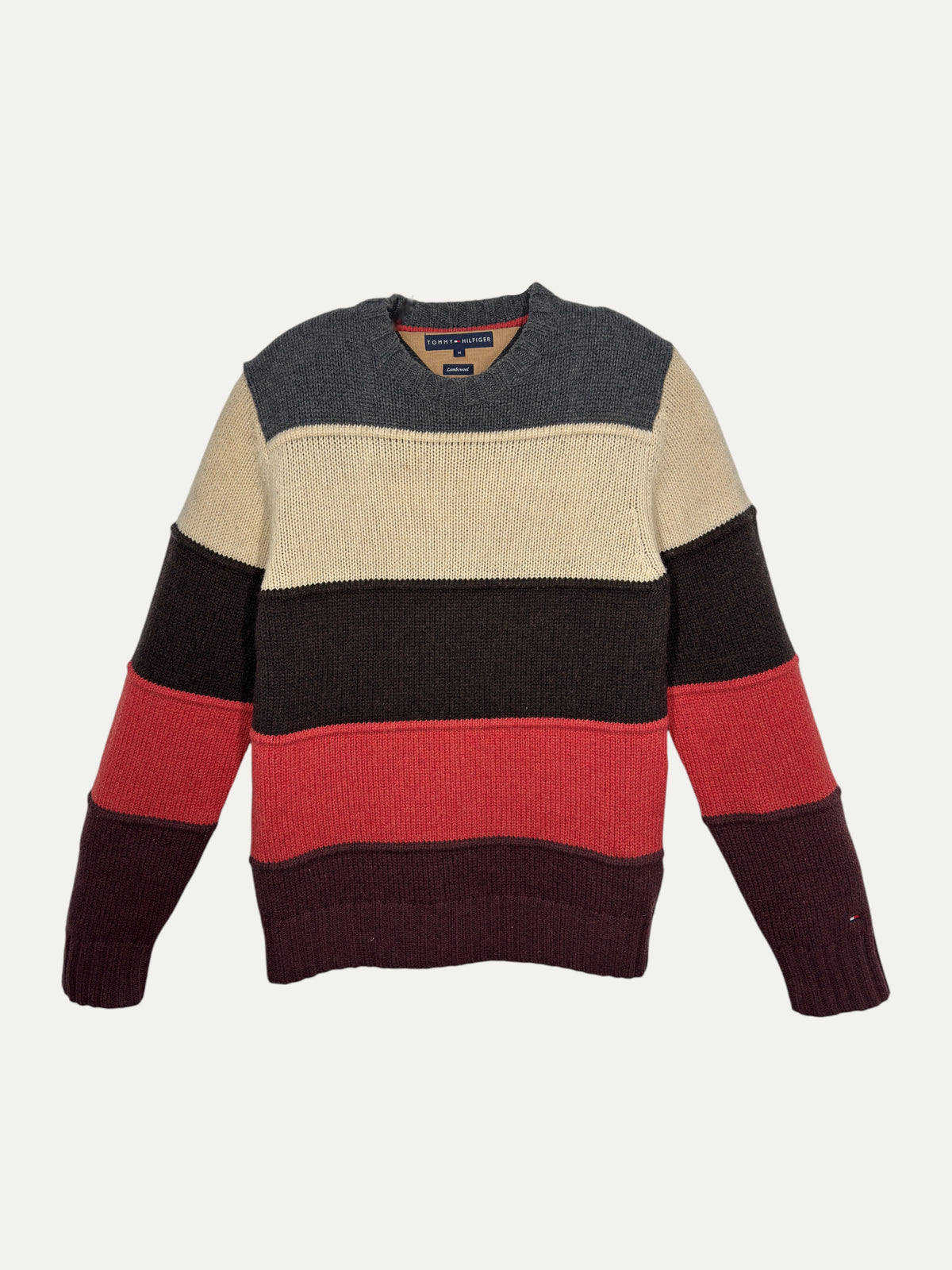 Vintage Tommy Hilfiger Sweater in red, unisex, size M – second-hand