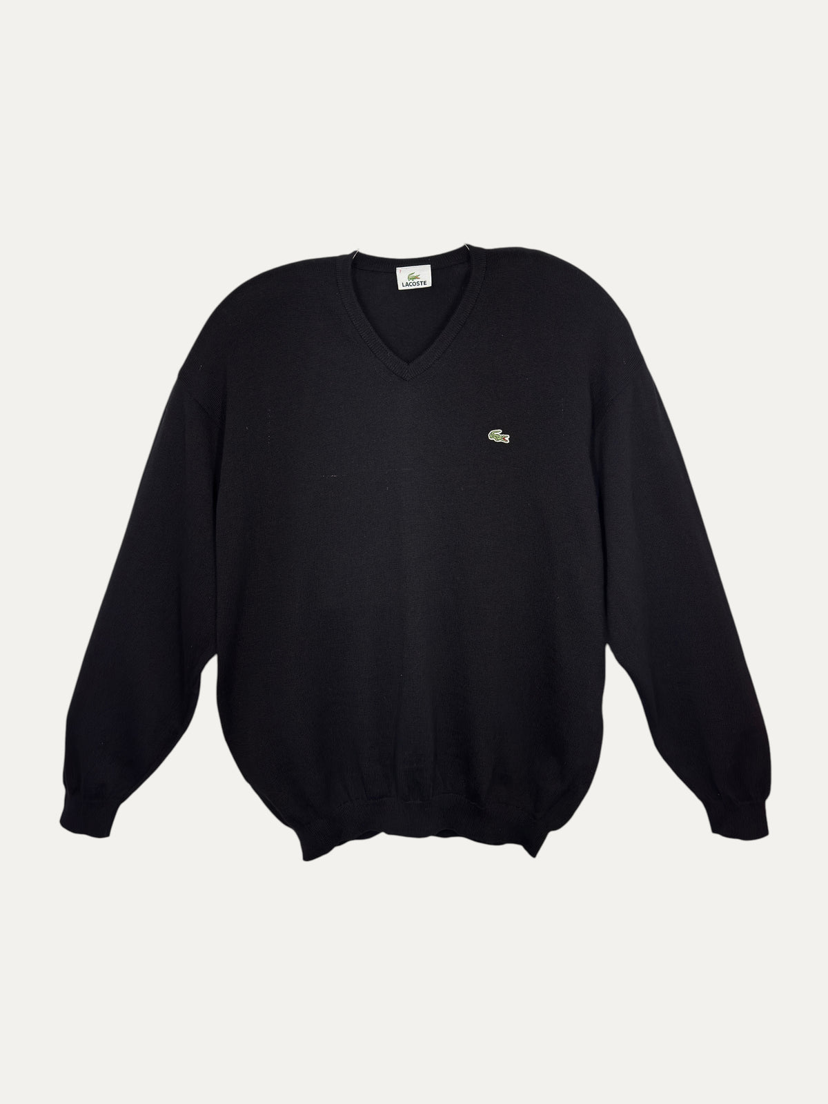Vintage Lacoste Sweater in black, unisex, size XXL – second-hand