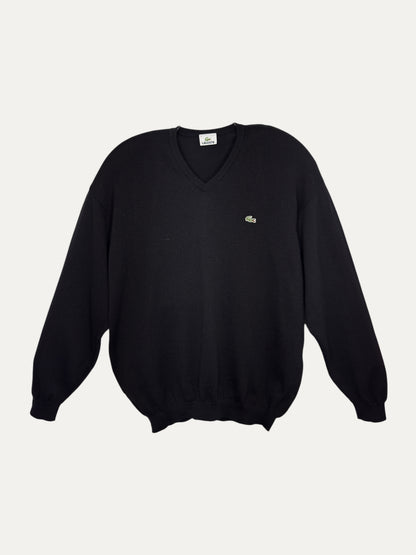 Vintage Lacoste Sweater in black, unisex, size XXL – second-hand