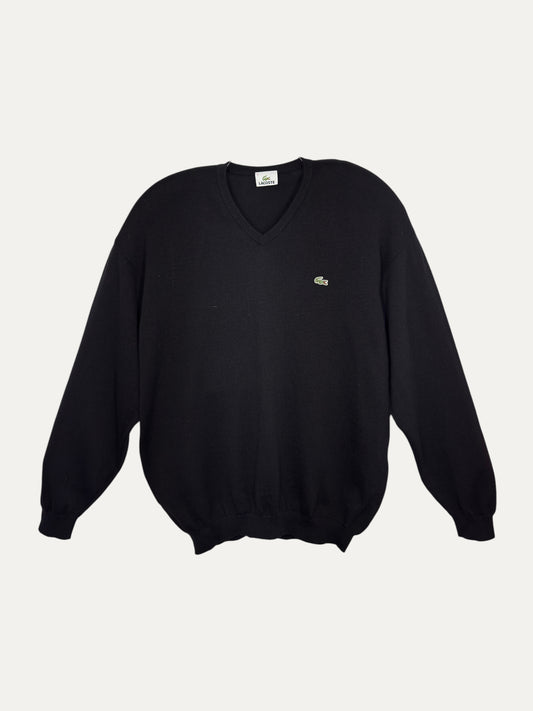 Vintage Lacoste Sweater in black, unisex, size XXL – second-hand