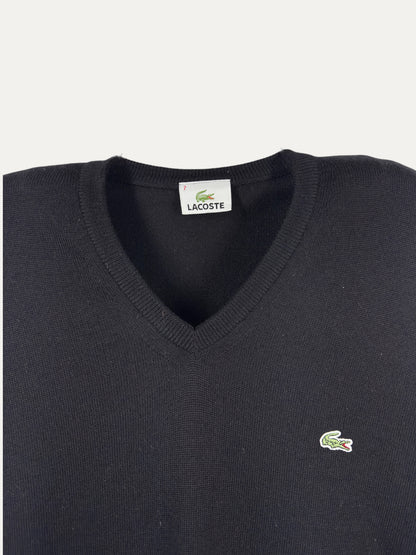 Vintage Lacoste Sweater in black, unisex, size XXL – second-hand