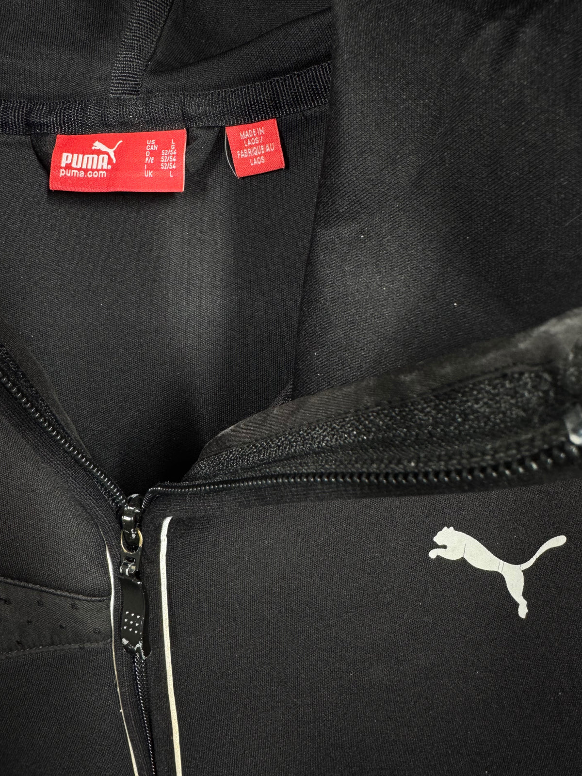 Vintage Puma Jacket in black, men's, size L – second-hand