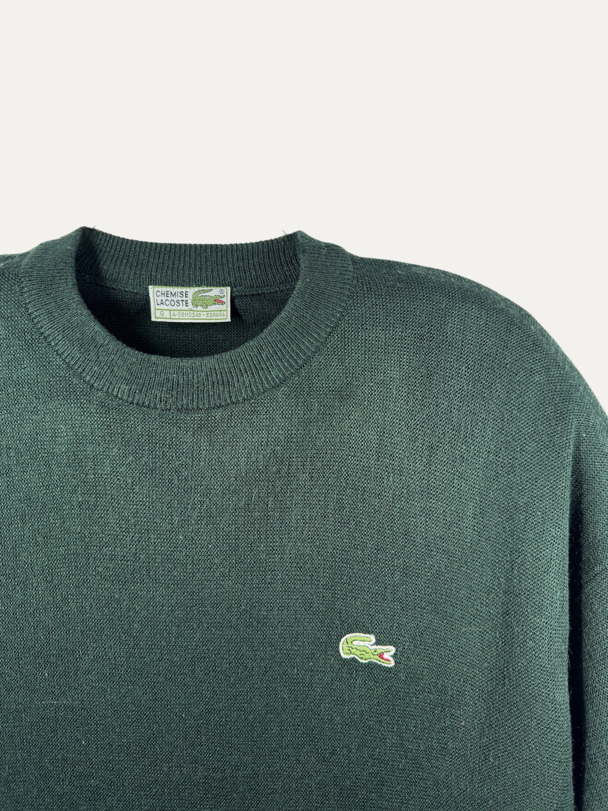 Vintage Lacoste Sweater in green, unisex, size XXL – second-hand