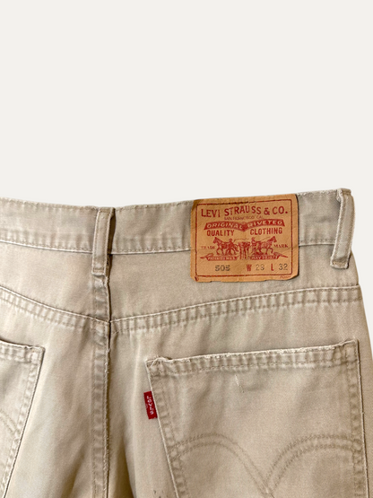 Vintage Levi's 505 Straight Jeans in beige, unisex, size W28 L32 – second-hand