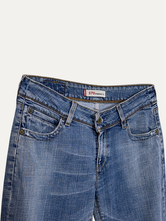 Vintage Levi's 570 Slim Jeans in blue, women's, size W31 L34 – second-hand