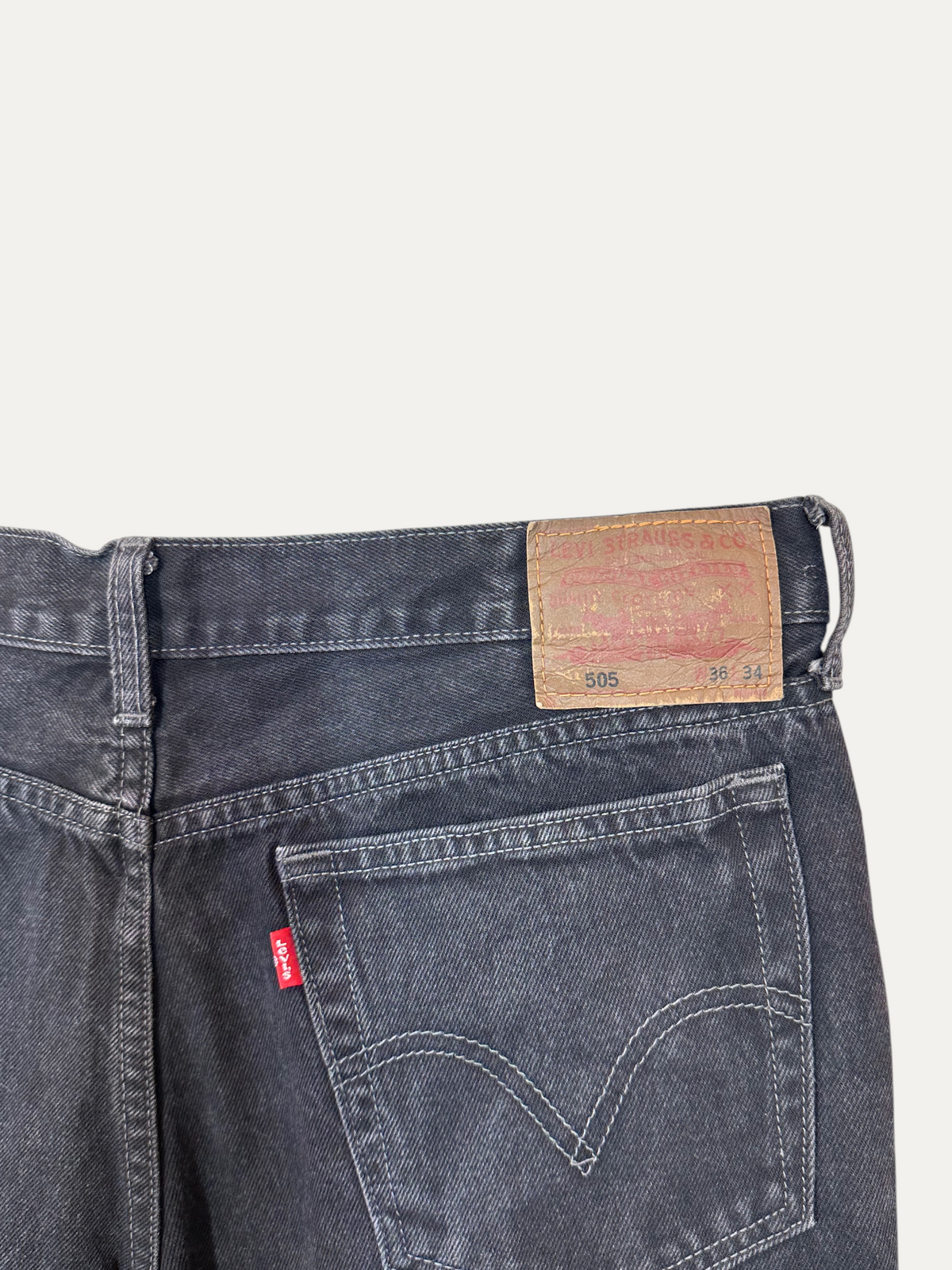 Vintage Levi's 505 Straight Jeans in black, unisex, size W36 L34 – second-hand