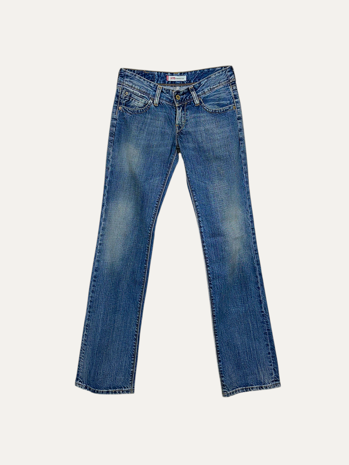 Vintage Levi's 570 Slim Jeans in blue, women's, size W27 – second-hand