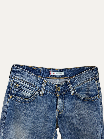 Vintage Levi's 570 Slim Jeans in blue, women's, size W27 – second-hand