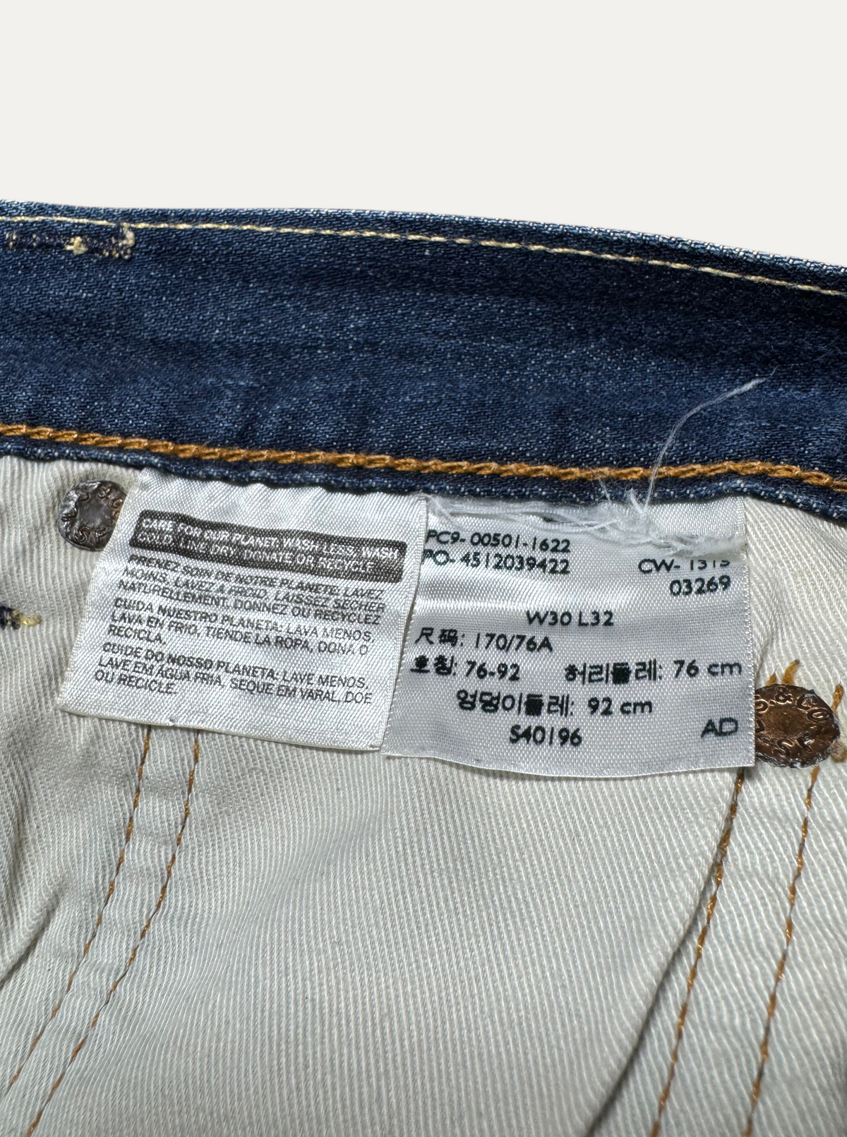 Vintage Levi's 501 Straight Jeans in blue, unisex, size W30 L32 – second-hand