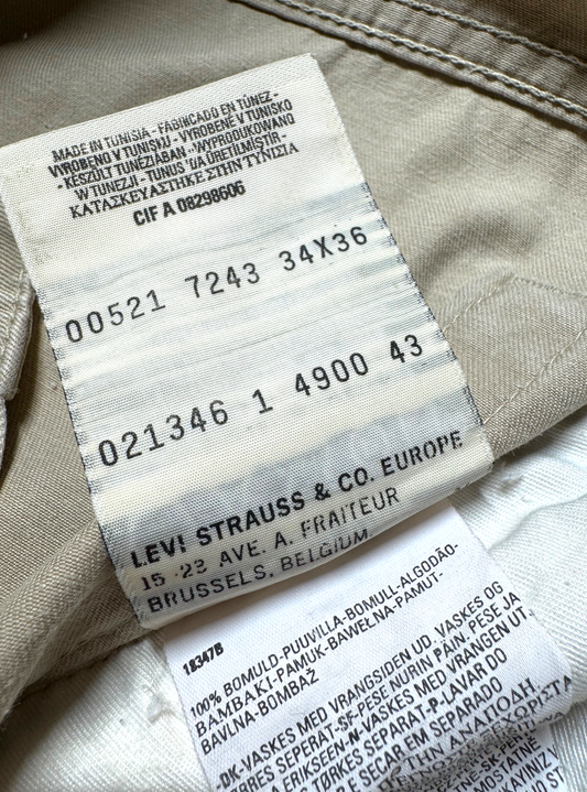 Vintage Levi's 521 Slim Jeans in blue, men's, size W34 L36 – second-hand