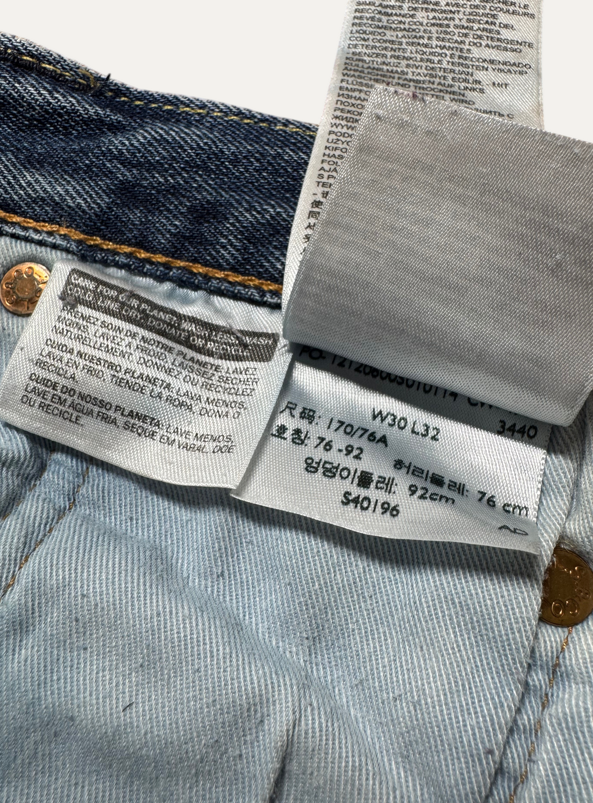 Vintage Levi's 501 Straight Jeans in blue, unisex, size W30 L32 – second-hand