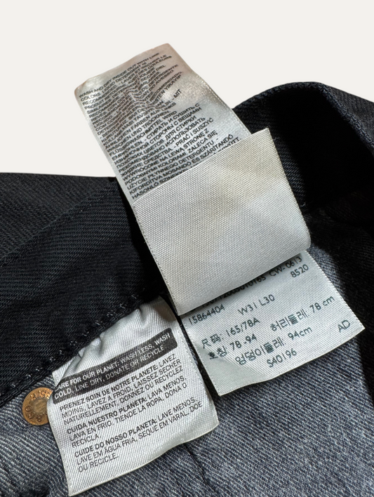 Vintage Levi's 501 Straight Jeans in black, unisex, size W30 L31 – second-hand