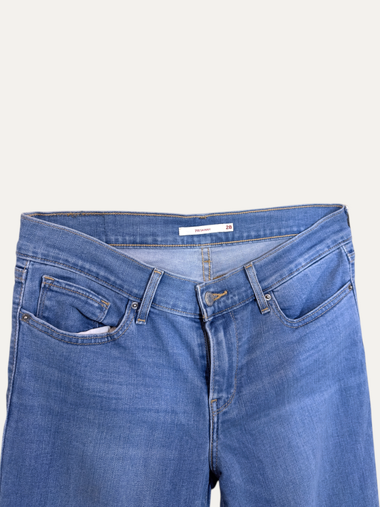 Vintage Levi's 711 Skinny Jeans in blue, women's, size W28 L30 – second-hand