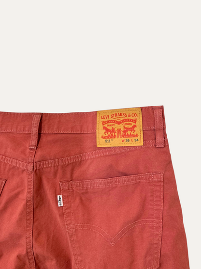 Vintage Levi's 511 Slim Jeans in red, men's, size W36 L34 – second-hand