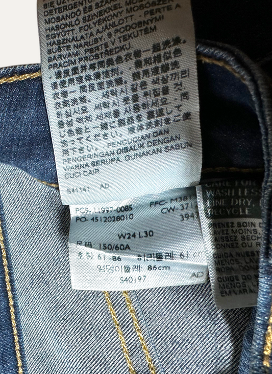 Vintage Levi's 535 Skinny Jeans in blue, women's, size W24 L30 – second-hand